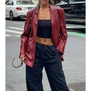 Vintage Sea Dream Leather Red Oxblood Burgundy Jacket Notch Label Rust